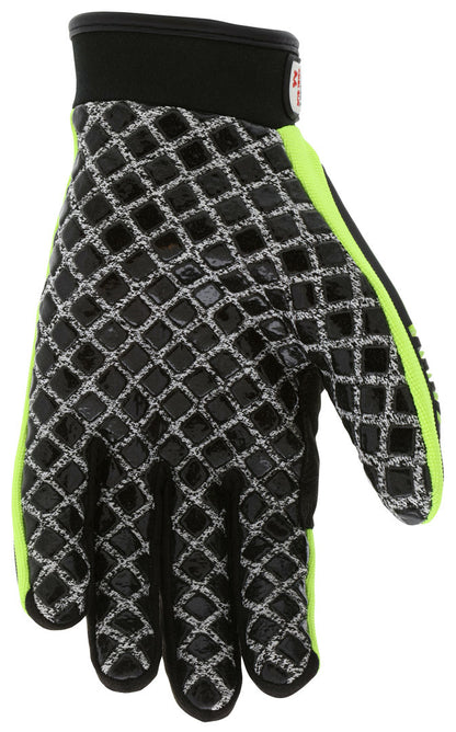 MC500 - MCR Safety UltraTech® Mechanics Gloves - Hi-Visibility Cut and Abrasion Resistant Gloves - 10 Gauge HPPE/Synthetic Brushed Nylon - Silicone Palm Blocks and TPR Cage Back - Excellent Cut Resistance with Back-of-Hand Impact Protection