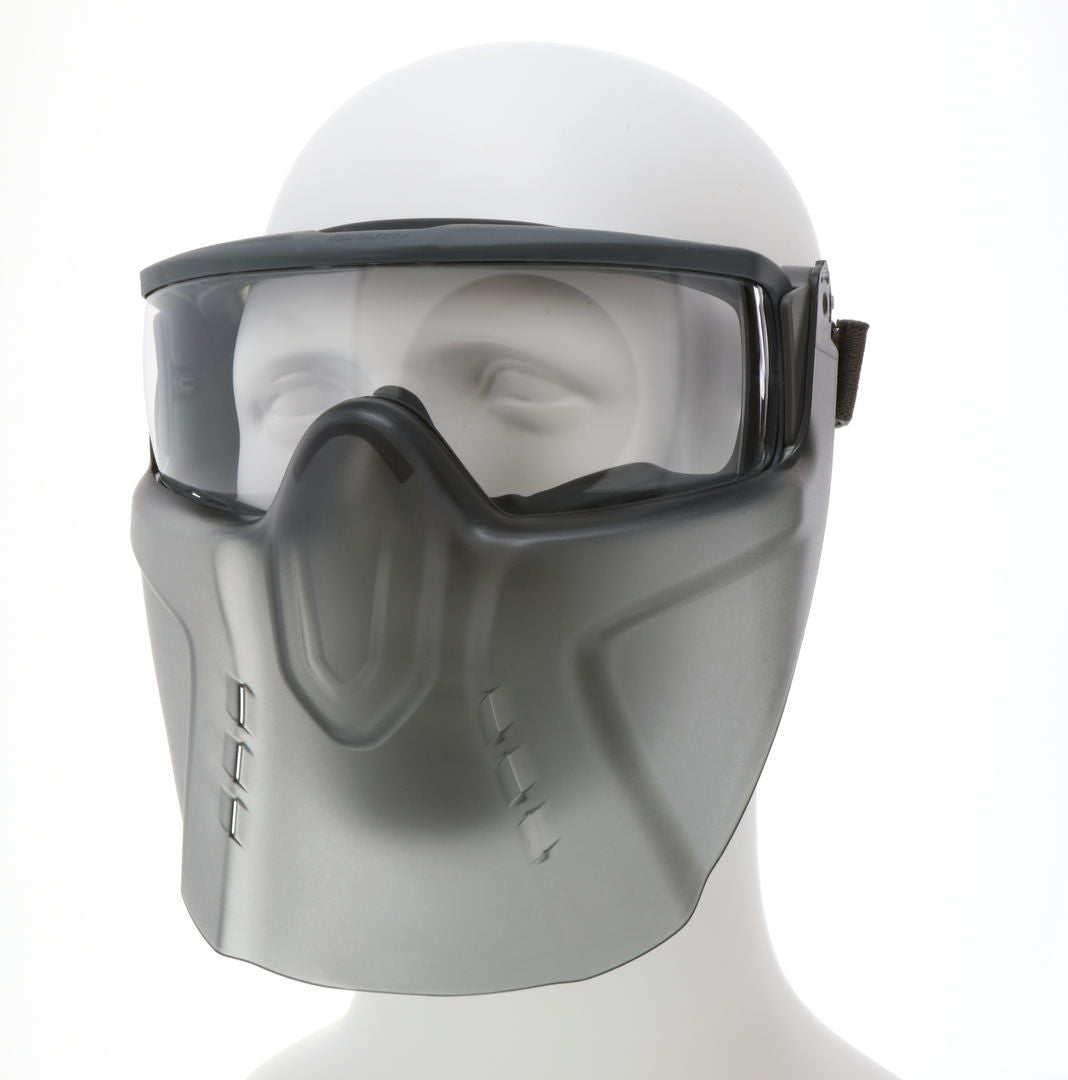 MCR Safety HB4 - Hydroblast­® HB4 Safety Goggles/Face Shield Combo- Clear Lens-Attached Ratcheting Crystal Gray Face Shield-UV-AF® Anti-Fog Coating-Adjustable Elastic Head Band- Dielectric with No Metal Pieces — manufacturer image 2