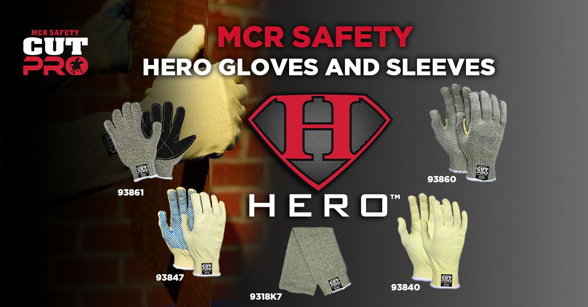 93840 - MCR Safety CutPro® with Hero™ Technology - 13 Gauge Regular Weight Shell - Made with ARX® Aramid Fibers - Uncoated Cut Resistant Work Gloves - Soft Uncoated Fibers Provide Excellent Dexterity and Sense of Touch