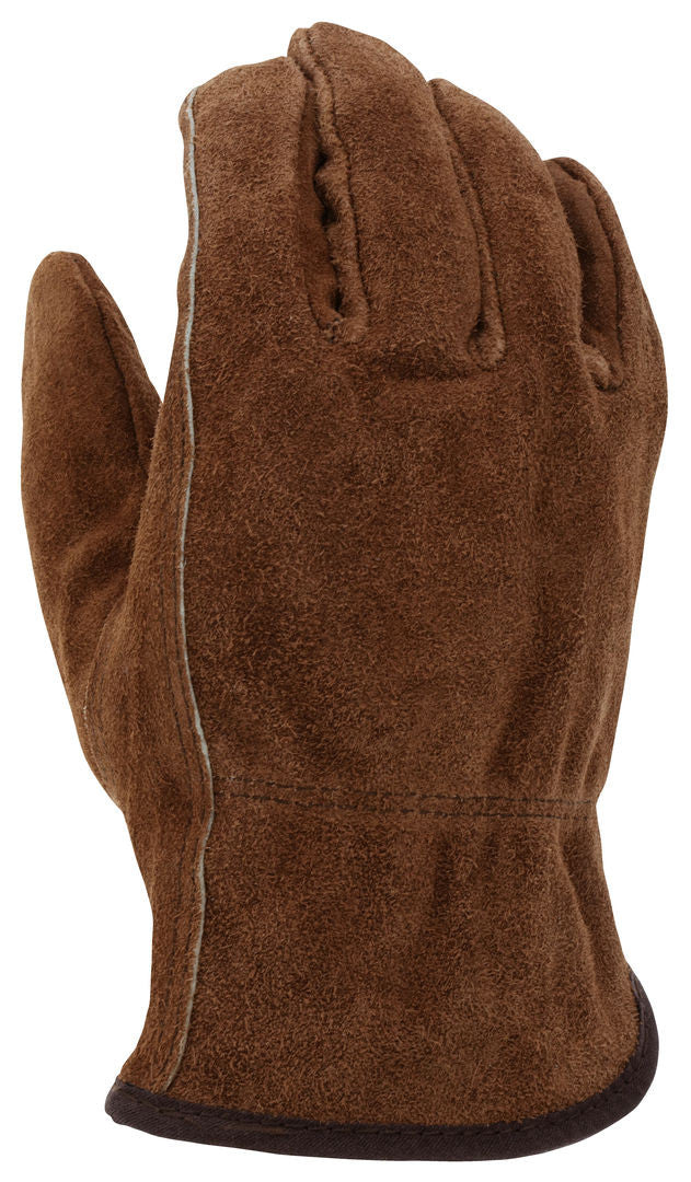 Premium Split Cowhide Driver Gloves, Pile Lined, Keystone Thumb