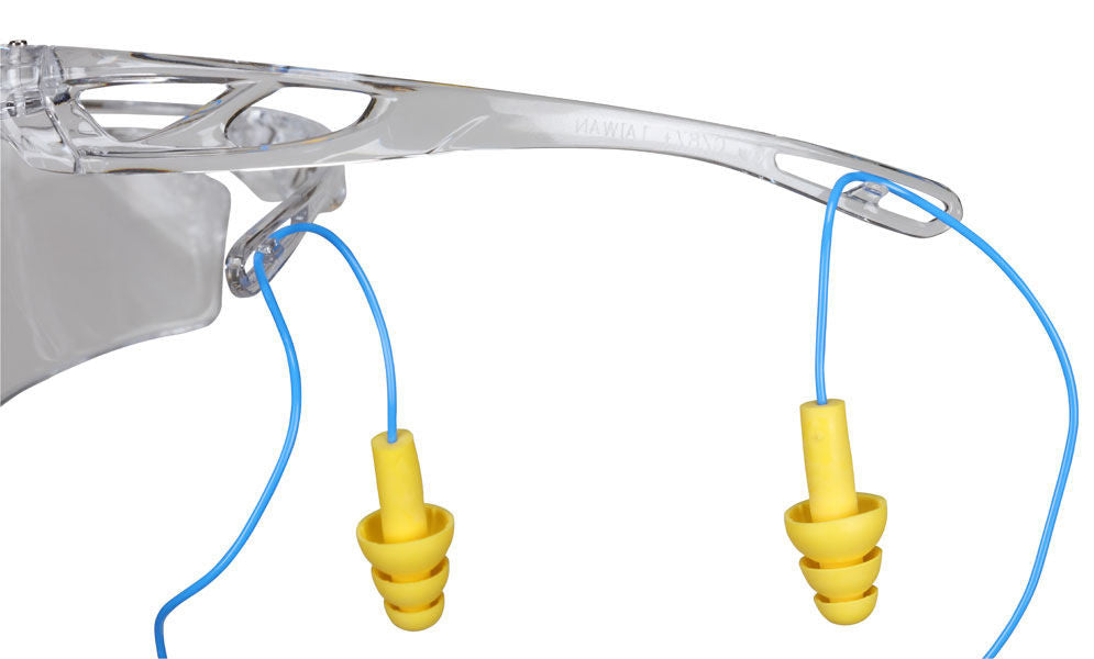 MCR Safety CL4 - Checklite® CL4 Series Safety Glasses - Earplug Retaining Technology - Temples Hold Earplug Cord in Place - Lightweight — manufacturer image 7