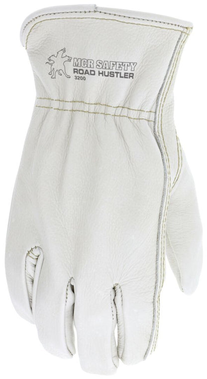 Road Hustler Cowhide Grain Leather Driver Gloves, Keystone Thumb, Premium A+