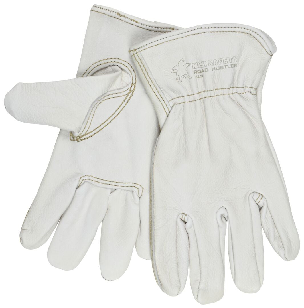 Road Hustler Cowhide Grain Leather Driver Gloves, Keystone Thumb, Premium A+