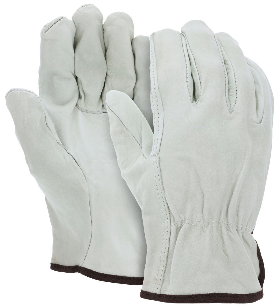 Grain Cowhide Leather Driver Gloves, Straight Thumb, CV-C+ Grade