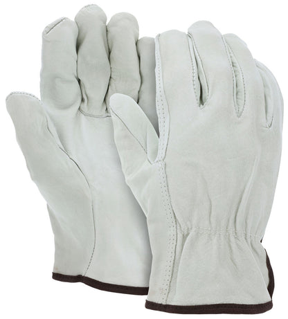 Grain Cowhide Leather Driver Gloves, Straight Thumb, CV-C+ Grade
