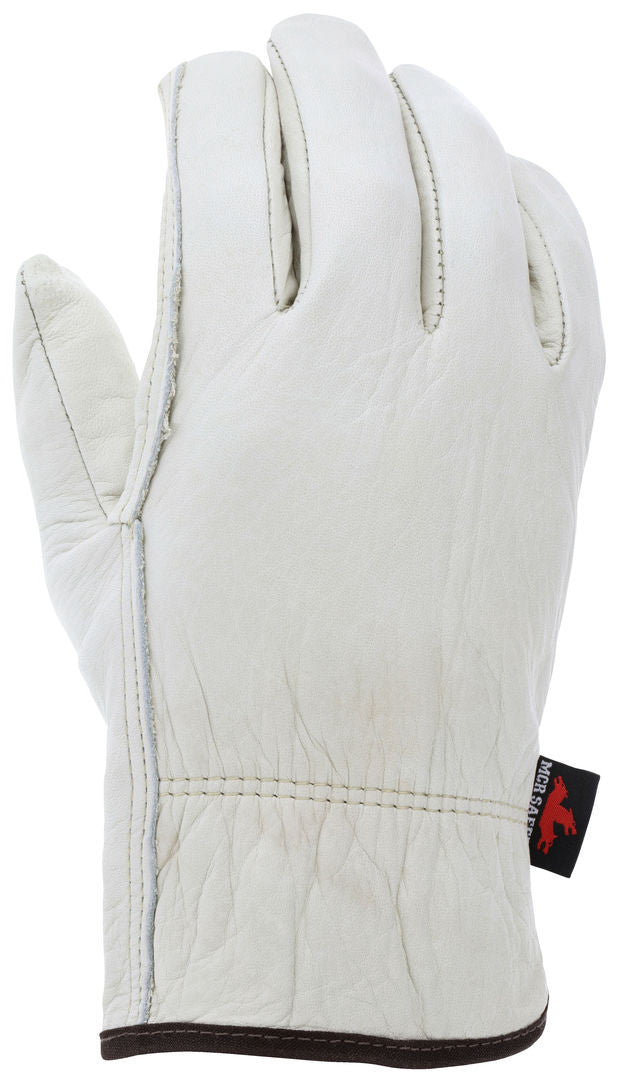 Grain Cowhide Driver Gloves, Select B Grade, Straight Thumb, Slip-On Cuff
