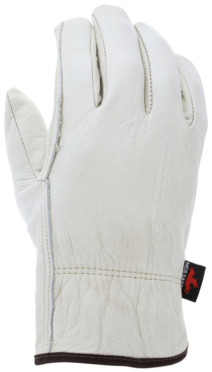 Grain Cowhide Driver Gloves, Select B Grade, Straight Thumb, Slip-On Cuff