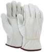 Grain Cowhide Leather Driver Gloves, Unlined, Straight Thumb