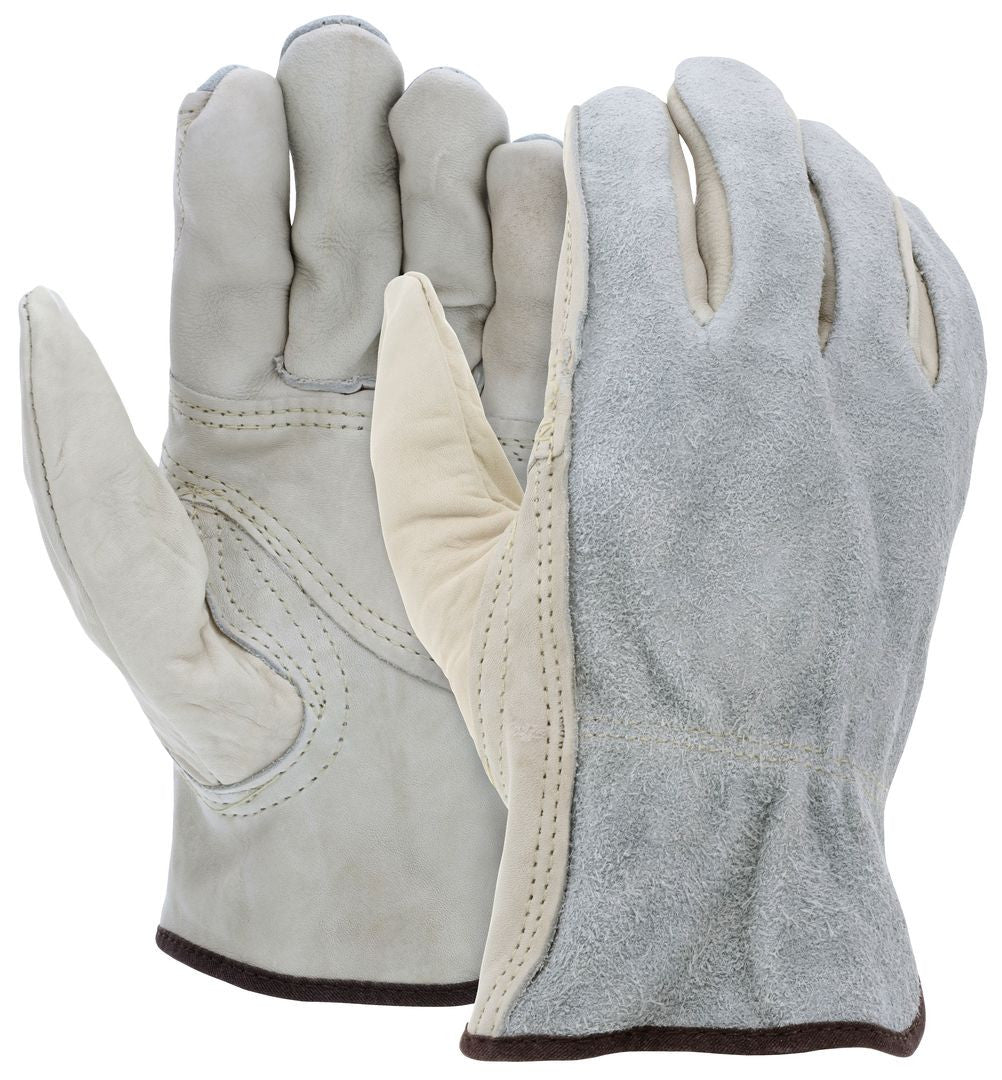Grain Leather Driver Gloves, Split Back, Keystone Thumb, CV-E Grade