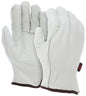 Grain Cowhide Leather Driver Gloves, Double Palm, Wing Thumb