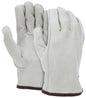 Cowhide Grain Leather Driver Gloves, Keystone Thumb, Open Cuff