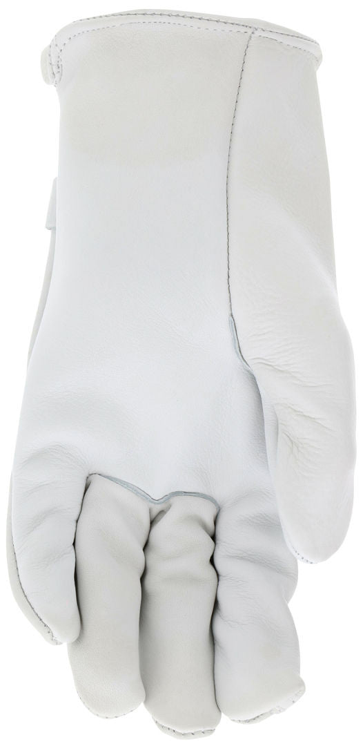 Road Hustler Cowhide Grain Leather Driver Gloves, Rolled Hem, Pull Strap