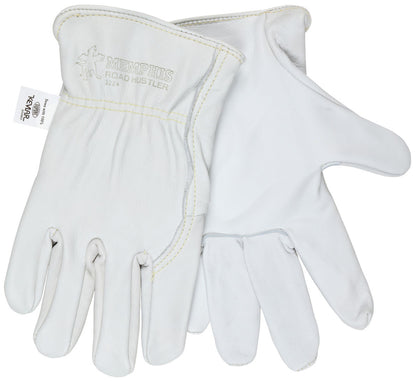 Road Hustler Driver Gloves, Premium Grain Cowhide, Kevlar-Sewn, Open Cuff