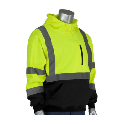 PIP® ANSI Type R Class 3 Hooded Pullover Sweatshirt with Black Bottom