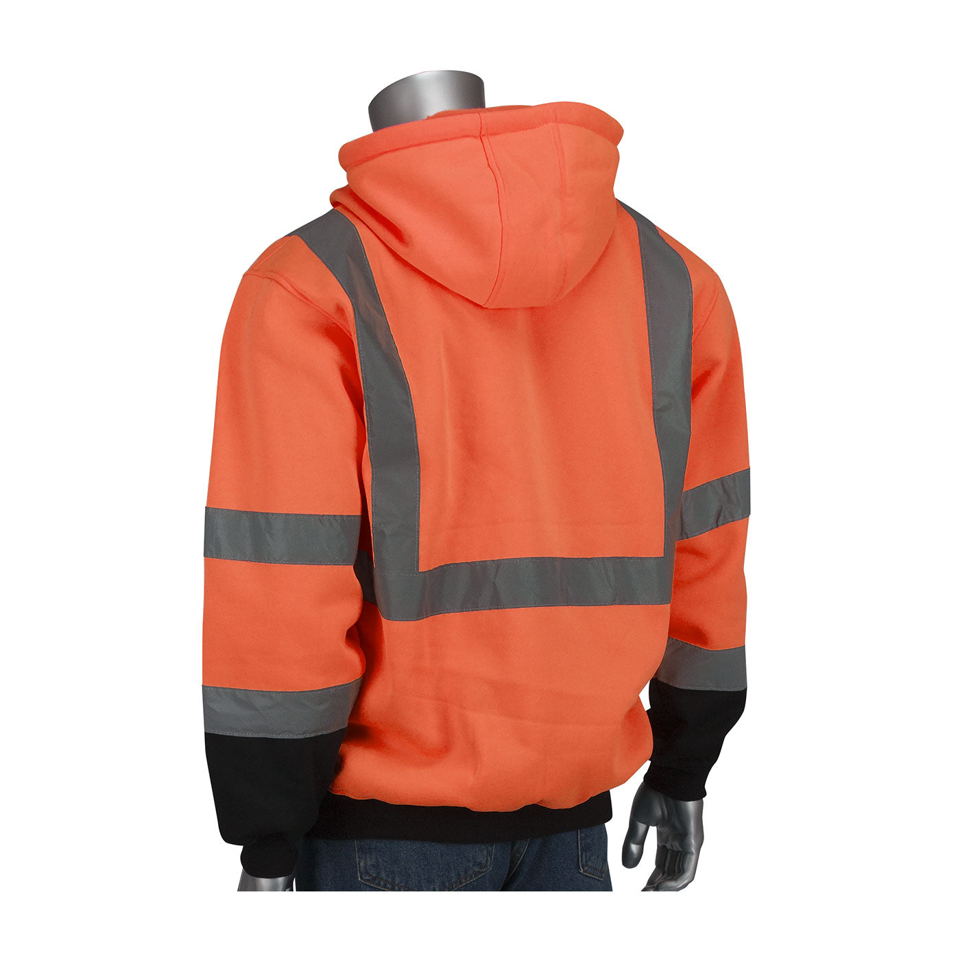 PIP® ANSI Type R Class 3 Hooded Pullover Sweatshirt with Black Bottom