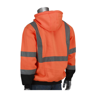 PIP® ANSI Type R Class 3 Hooded Pullover Sweatshirt with Black Bottom