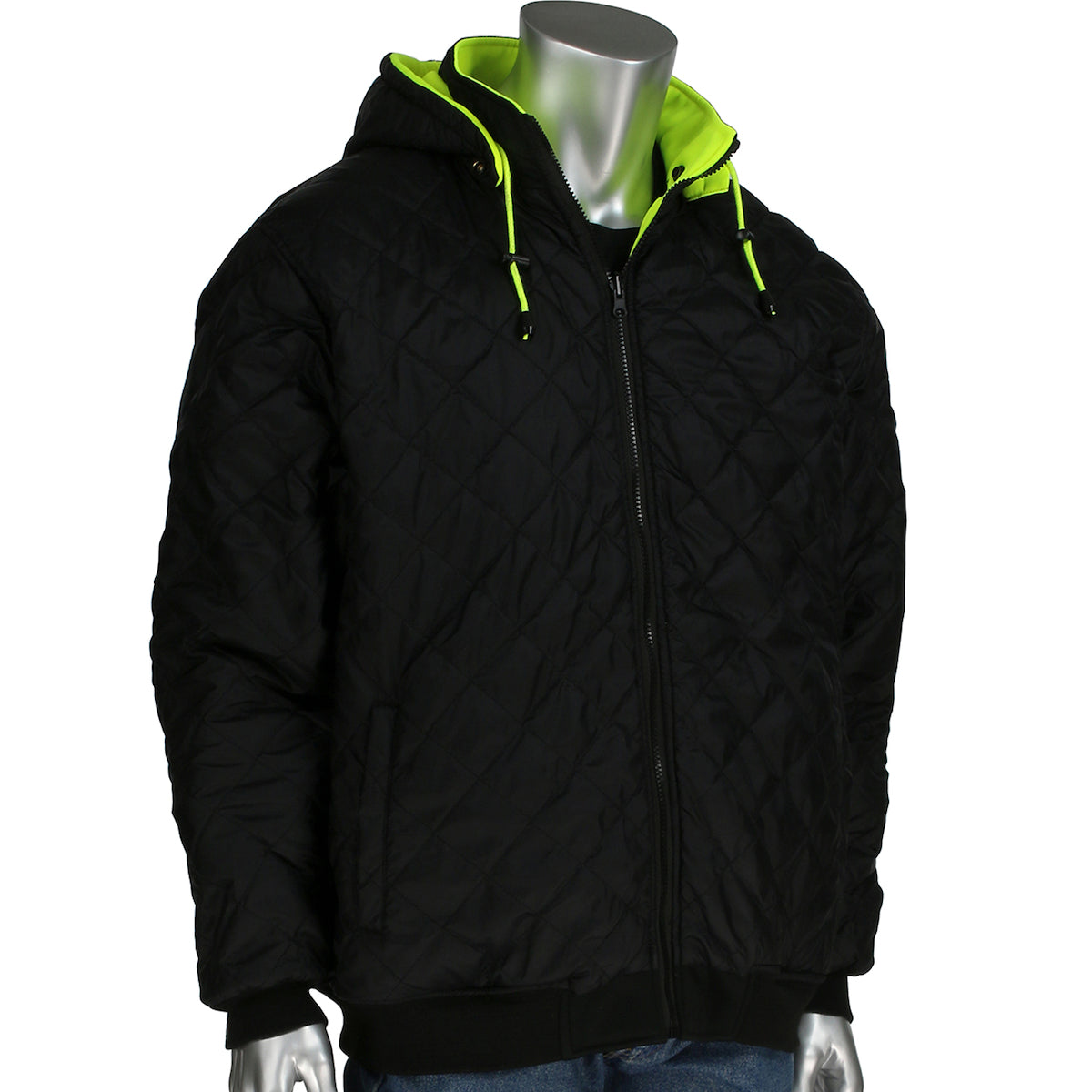 ANSI Type R Class 3 Reversible Full Zip Hooded Sweatshirt with Black Bottom