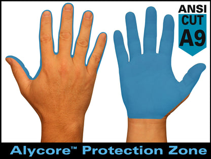 ML300AM - CutPro® Mechanics Gloves - Cut and Puncture Resistant Work Gloves - Black Synthetic Leather Palm and Fingers - Alycore® Lined Palm - Hypodermic Needle Puncture Protection Zone in Palm and Sides of Fingers