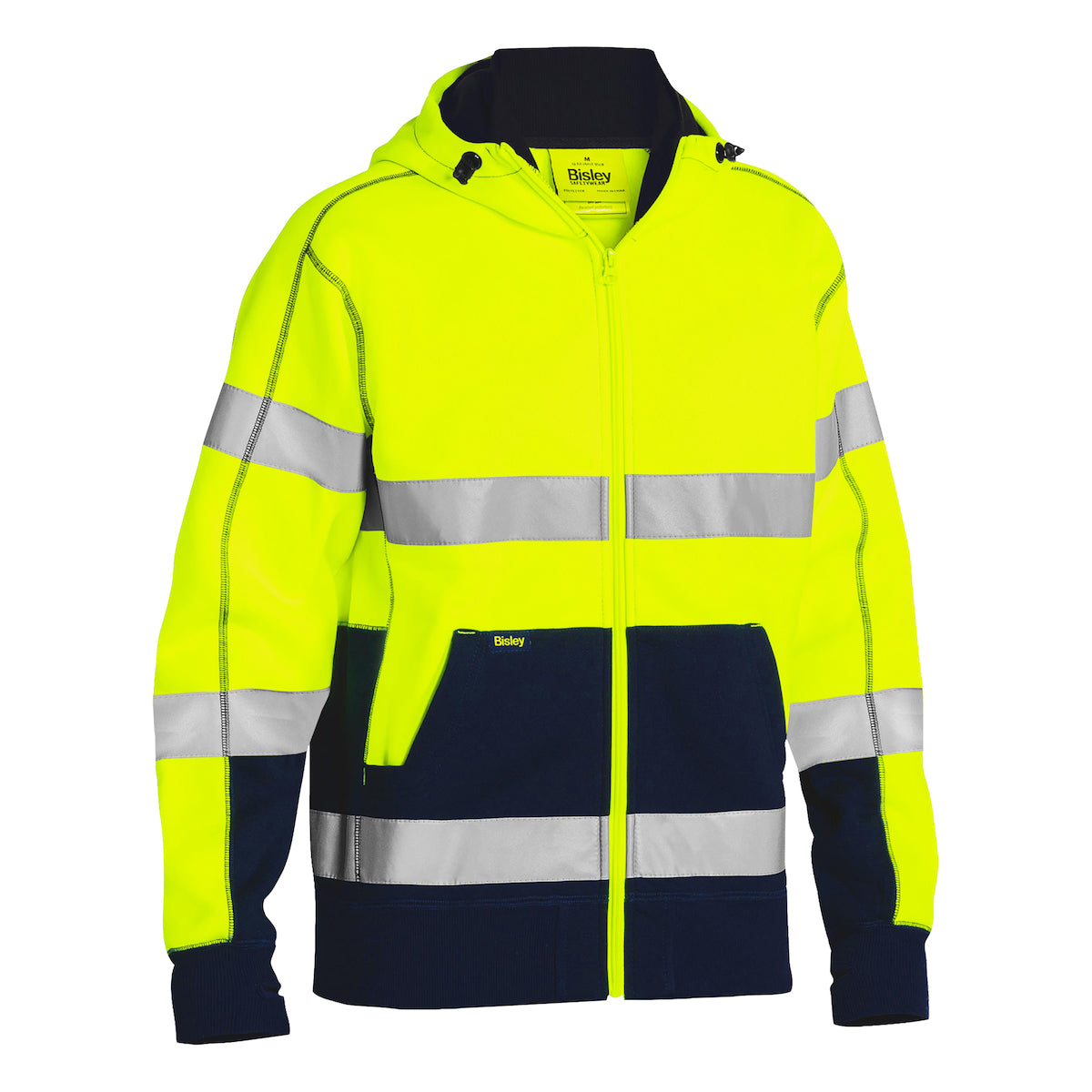 PIP Bisley 323M6988T ANSI Type R Class 3 Full Zip Hooded Sweatshirt with Sherpa Lining