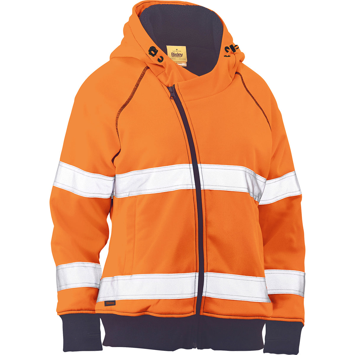 PIP Bisley 323W6819T ANSI Type R Class 2 Women's Contoured Full Zip Hooded Sweatshirt with Sherpa Lining