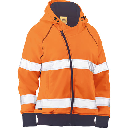 PIP Bisley 323W6819T ANSI Type R Class 2 Women's Contoured Full Zip Hooded Sweatshirt with Sherpa Lining