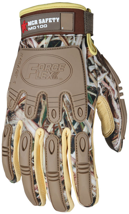MO100 - ForceFlex® Mechanics Work Gloves - Shadow Grass® Blades® Pattern - Camo Gloves - Breathable Back - Palm Reinforced with D3O® - TPR on Back of Hand for Impact Resistance - Popular Mossy Oak® Camouflage Pattern