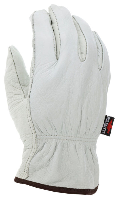 Grain Cowhide Driver Gloves, Fleece Lined, Slip-On Cuff