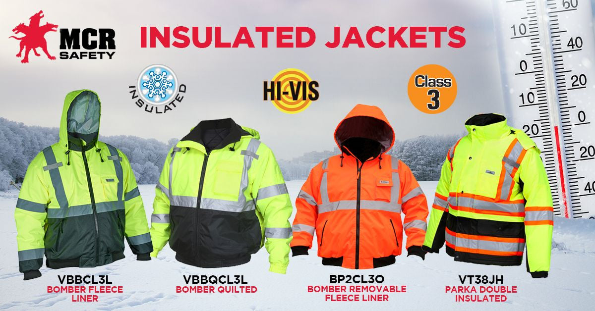 MCR Safety VBBCL3L - Luminator® Series - Hi-Vis Bomber Jacket - Meets ANSI/ISEA 107 2020 Standards - Type R Class 3 Compliant - Insulated Rain Jacket - Fluorescent Lime/Black - Silver Reflective Stripes — manufacturer image 3