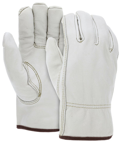 Insulated Cowhide Grain Leather Driver Gloves, Thermal Lined, Keystone Thumb