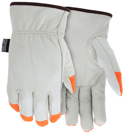 Grain Cowhide Driver Gloves, Thermal Lined, Keystone Thumb