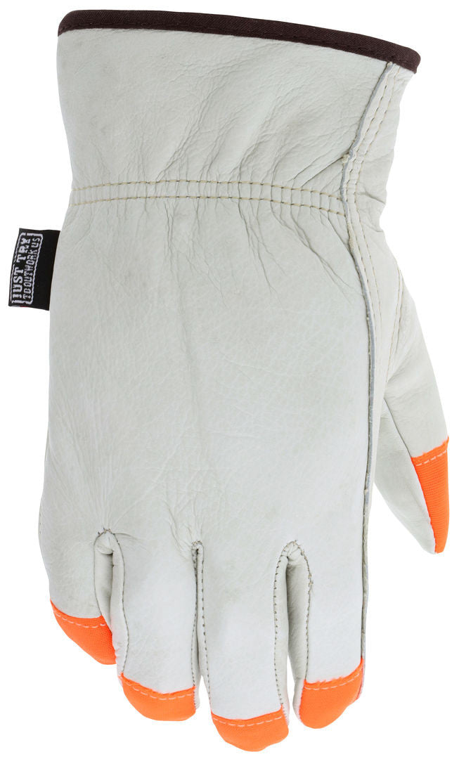 Grain Cowhide Driver Gloves, Thermal Lined, Keystone Thumb