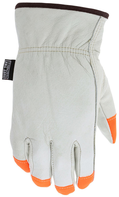 Grain Cowhide Driver Gloves, Thermal Lined, Keystone Thumb