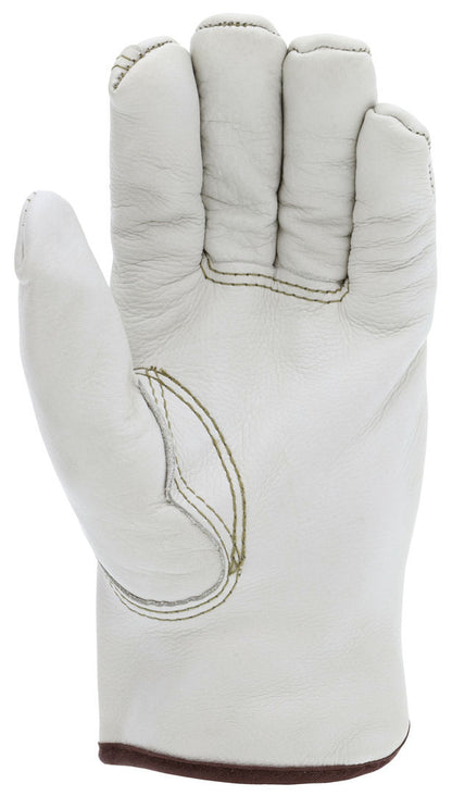 Insulated Cowhide Grain Leather Driver Gloves, Thermal Lined, Keystone Thumb