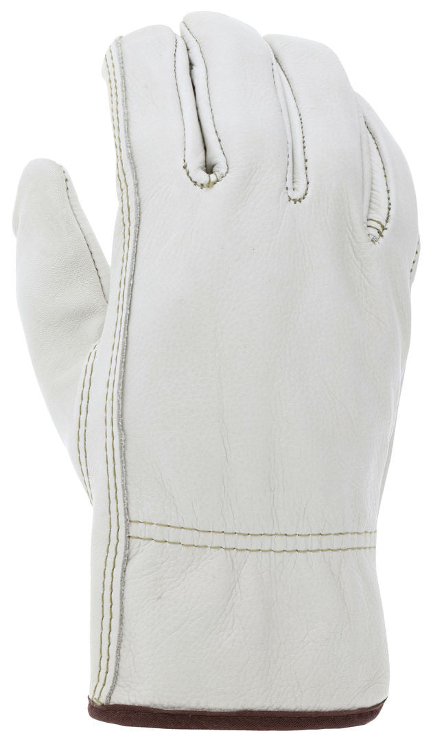 Insulated Cowhide Grain Leather Driver Gloves, Thermal Lined, Keystone Thumb