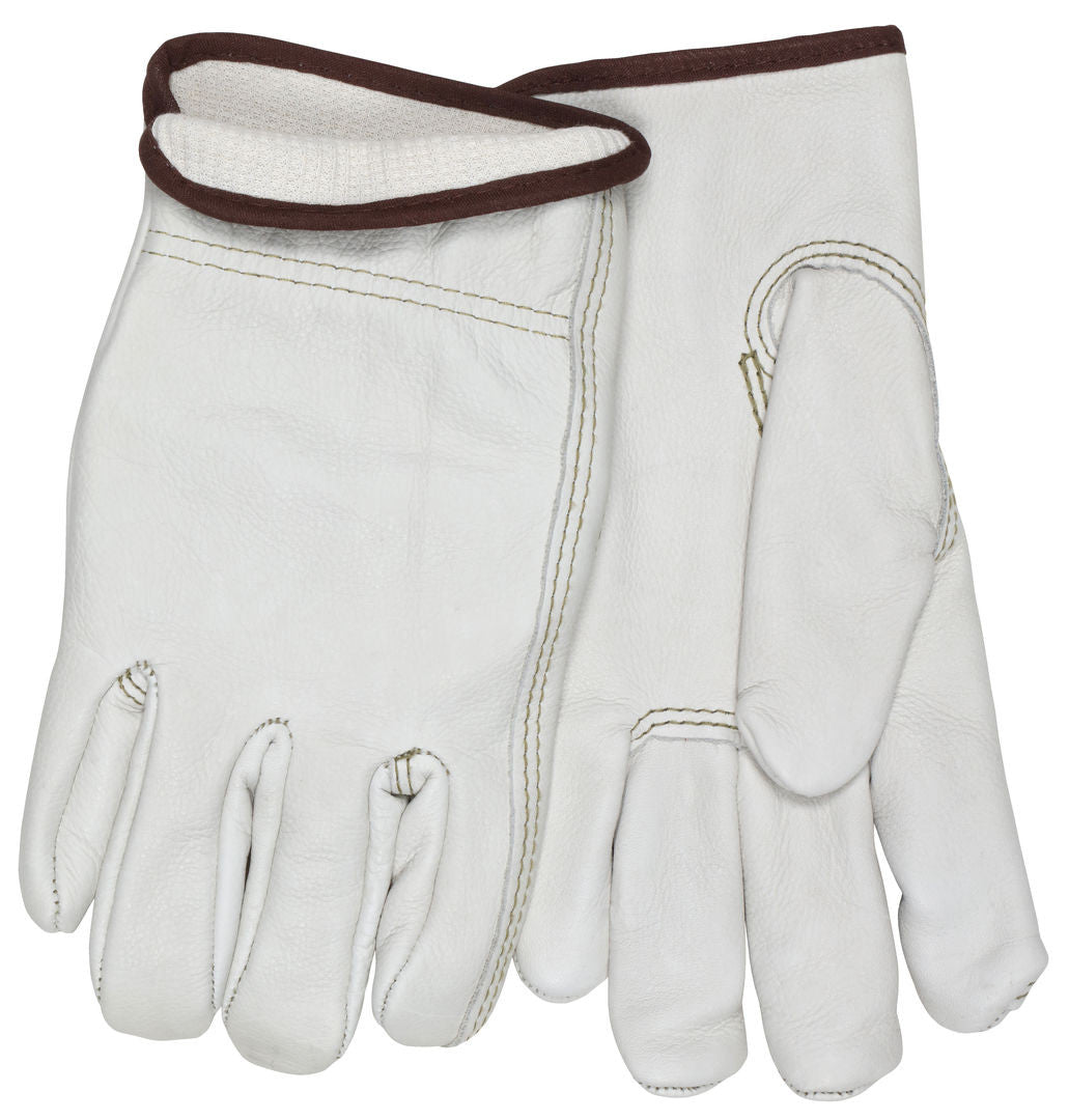 Insulated Cowhide Grain Leather Driver Gloves, Thermal Lined, Keystone Thumb