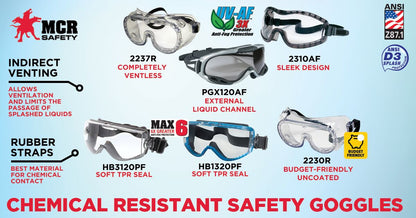 MCR Safety HB3 - Hydroblast­® HB3 Safety Goggles - Adjustable Elastic Head Band - OTG Size Fits Over Most Glasses — Sold by Pair — manufacturer image 6