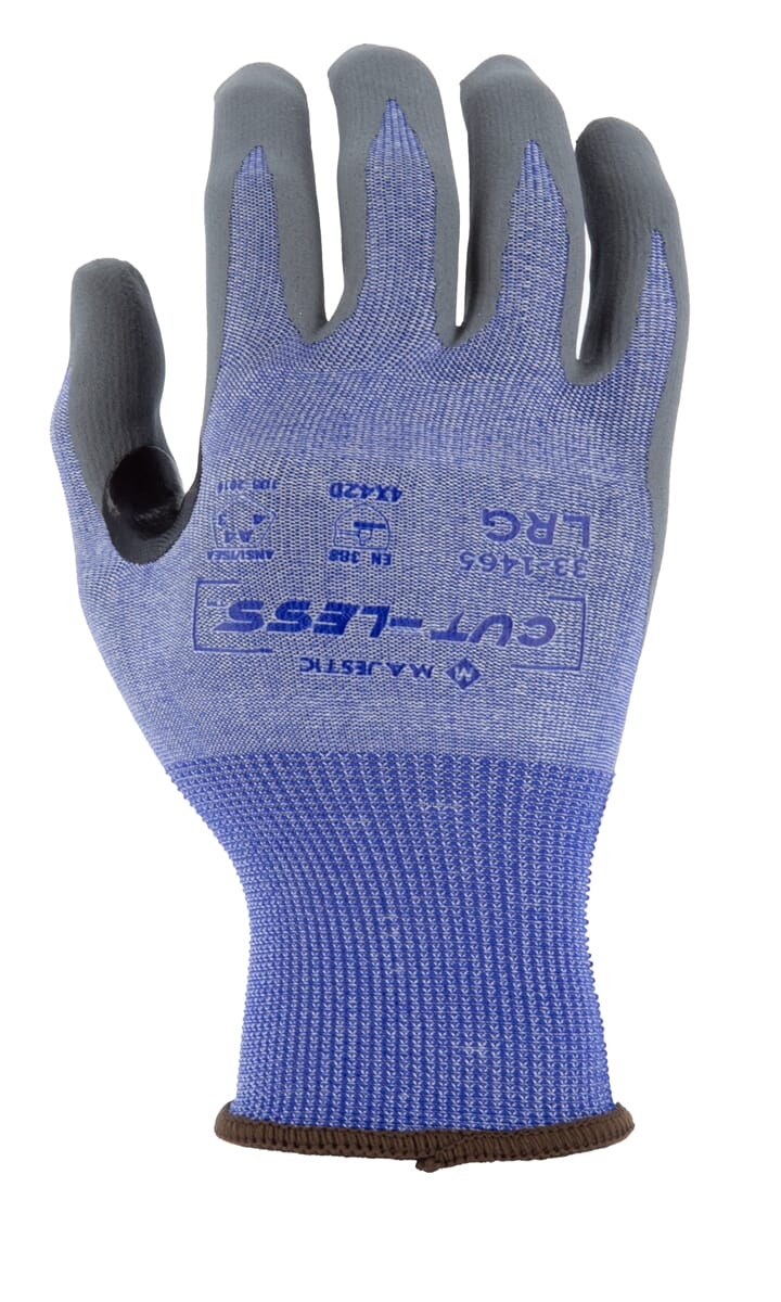Cut-Less Korplex Glove with Foam Nitrile Palm, 18g, ANSI A4