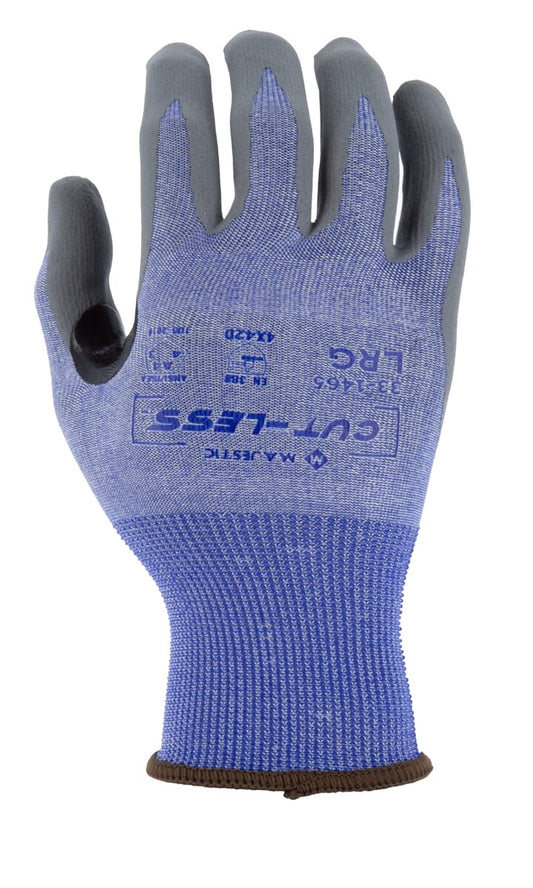 Cut-Less Korplex Glove with Foam Nitrile Palm, 18g, ANSI A4