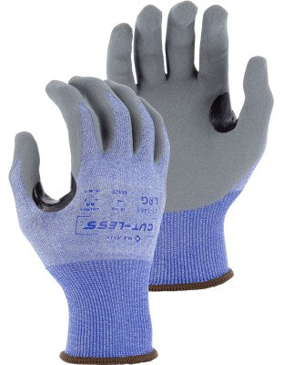 Cut-Less Korplex Glove with Foam Nitrile Palm, 18g, ANSI A4