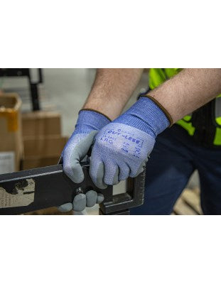 Cut-Less Korplex Glove with Foam Nitrile Palm, 18g, ANSI A4