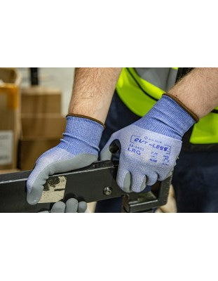 Cut-Less Korplex Glove with Foam Nitrile Palm, 18g, ANSI A4