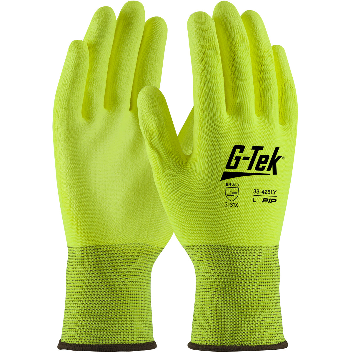 G-Tek®: Hi-Vis Seamless Knit Polyester Glove with Hi-Vis