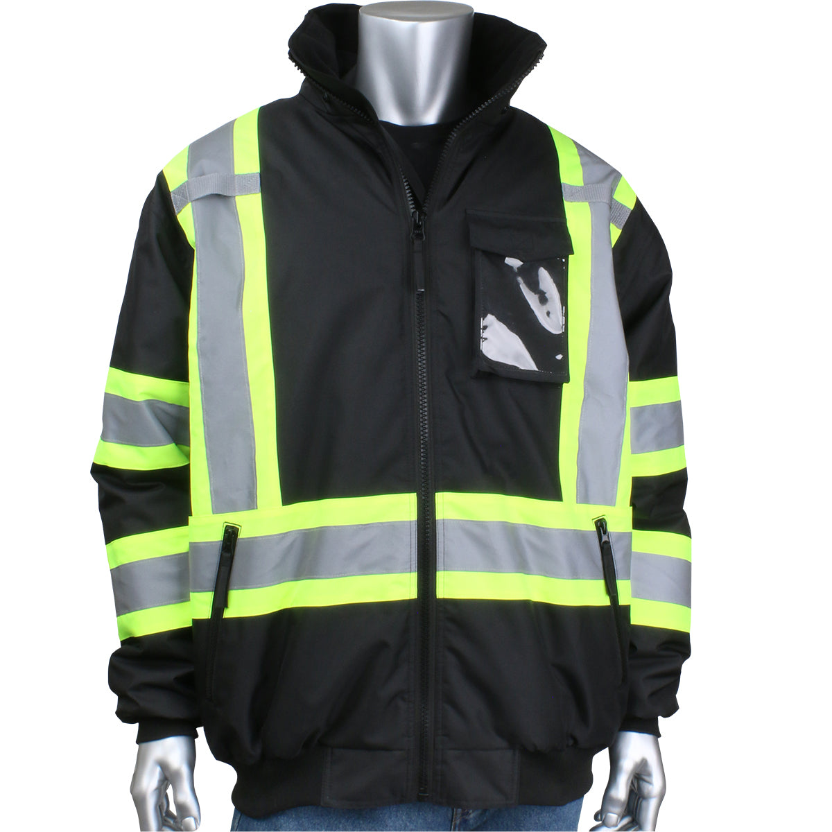 PIP 331-1745X ANSI Type O Class 1 and CAN/CSA Z96 Two-Tone X-Back Full Zip Bomber Jacket