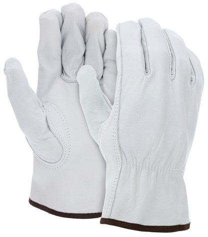 Buffalo Grain Leather Driver Gloves, Keystone Thumb, Open Cuff