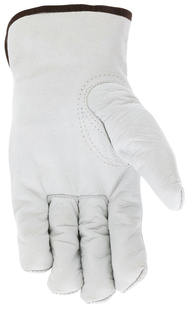 Insulated Buffalo Grain Leather Driver Gloves, Thinsulate Lined, Elastic Back