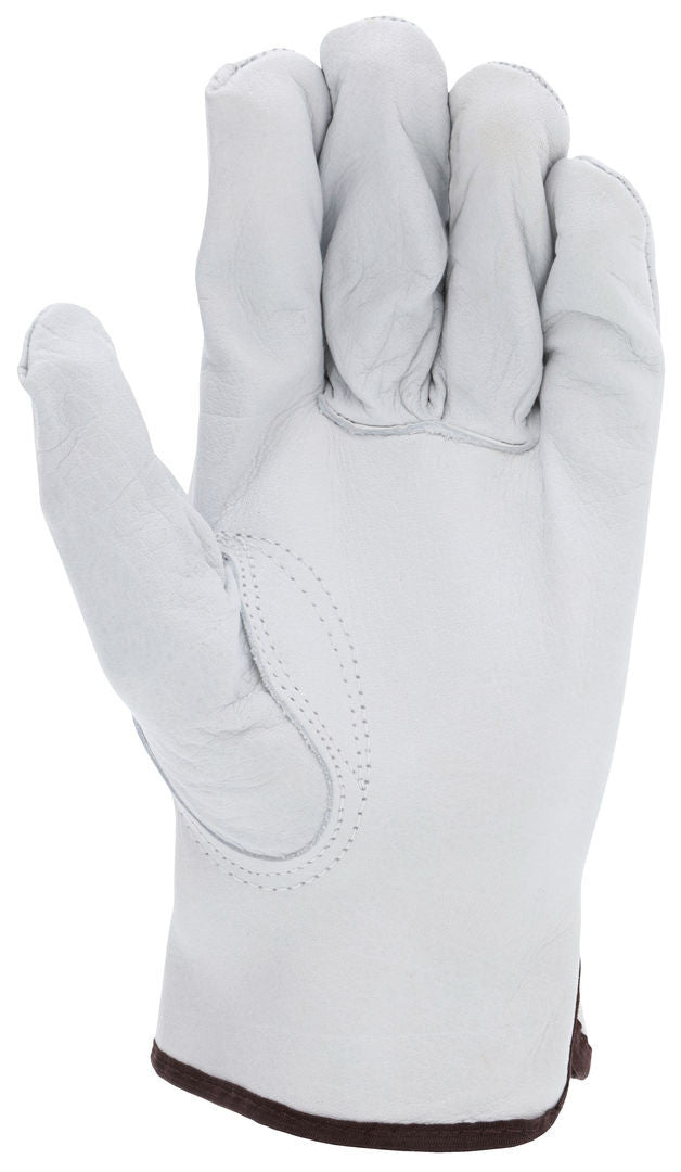 Buffalo Grain Leather Driver Gloves, Keystone Thumb, Open Cuff