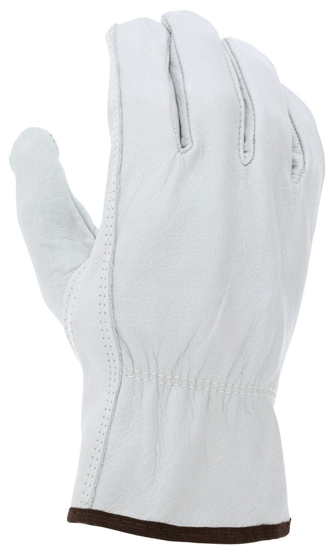 Buffalo Grain Leather Driver Gloves, Keystone Thumb, Open Cuff