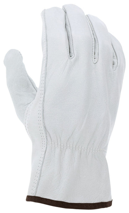 Buffalo Grain Leather Driver Gloves, Keystone Thumb, Open Cuff