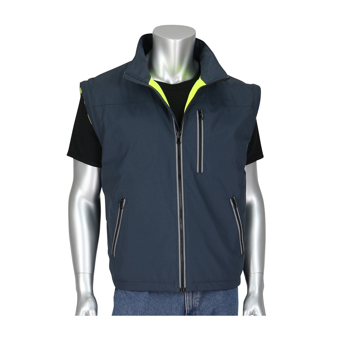 PIP® ANSI Type R Class 3 4-in-1 Reversible Dark Gray Bottom Multi-Seasonal Windbreaker with Detachable Sleeves