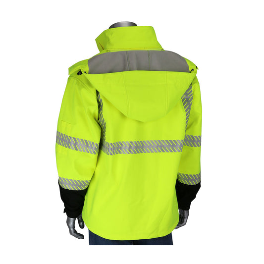 PIP 333-1550 ANSI Type R Class 3 Ripstop Softshell Black Bottom Jacket